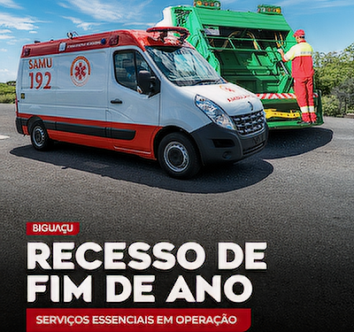 Serviços essenciais serão mantidos durante o recesso de fim de ano em Biguaçu