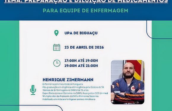 UPA 24 Horas de Biguaçu: Capacitação sobre preparação e diluição de medicamentos